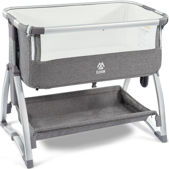FlexWave 4-in-1 Adjustable Baby Bassinet, Foldable Bedside Sleeper, Portable Infant Crib,with Breathable Mesh, Secure Strap, Rocking Feature, Height Adjustable, for Newborn Comfort and Safety