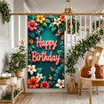 thumbnail image 4 of Tropical Flowers Birthday Banner Colorful Blooms Party Decoration Neon Letters for Birthday Party Indoor Outdoor Event, 4 of 7
