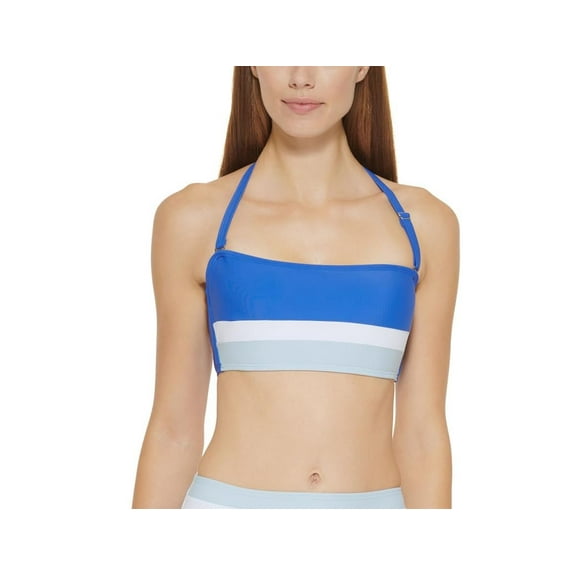 DKNY Women's Colorblocked Bandeau Bikini Top Lapis Blue, Small