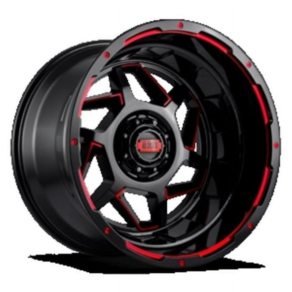 D2952E187 20 x 9 GD14 - 12 mm Offset 5 x 127 Black with Red Accent Wheel