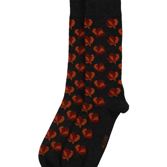 Alfani Mens Maple Leaf Dress Socks, Multicoloured, 10-13