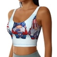 thumbnail image 2 of Gukieu Cute Gnomes in USA1 Print Women's Sports Vest, Low-neck U-shaped Removable Pad Sports Bra for Yoga, Exercise, Dance-X-Large, 2 of 8