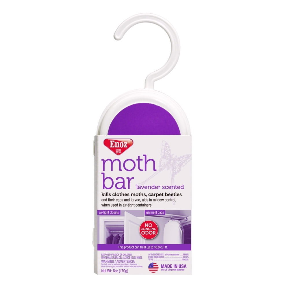 Enoz Lavender Scented Moth Bar, Kills Moths, Eggs & Larvae, 6 oz, 6 ct