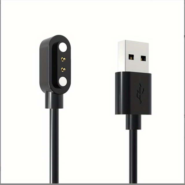 LEEYNEER Magnetic USB Charging Cable for Smart Watches - Flat Black Design Compatible with YAMAY VeryFitPro SW023 ID205L SW021 ID205U ID205S SW025 Uwatch 3 3S 2 2S - Cat6a Ether
