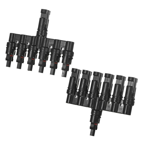 Uxcell Solar Panel Connector, 6 to 1 T Branch Parallel Adapter 6 Way 1500V IP67 Solar Panel Splitter for Parallel Connection