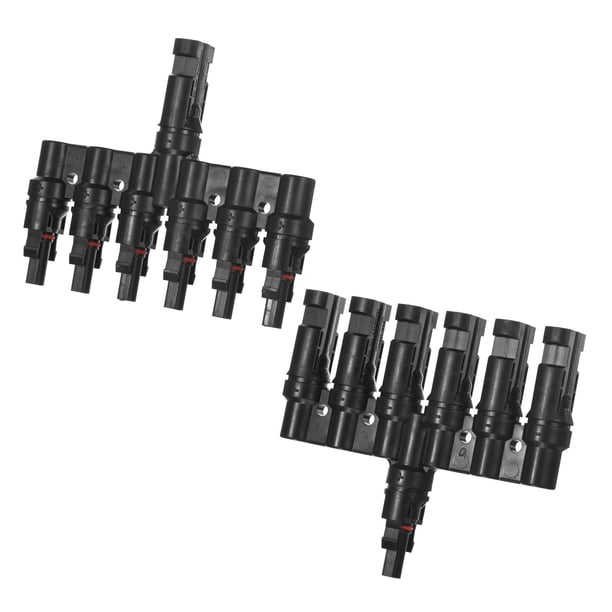 Conector de panel solar Uxcell, adaptador paralelo de rama T de 6 a 1, divisor de panel solar de 6 vías 1500V IP67 para conexión paralela