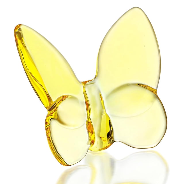 Figura Kanpura Mariposa de cristal amarillo 7,8 x 7,5 cm
