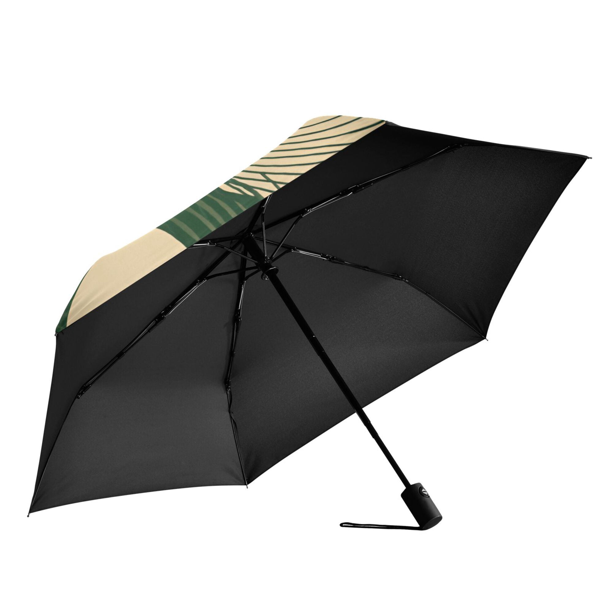 FORMRS Travel Umbrella Folding Auto Open Close Windproof Rain UV Protection, Beige Abstract