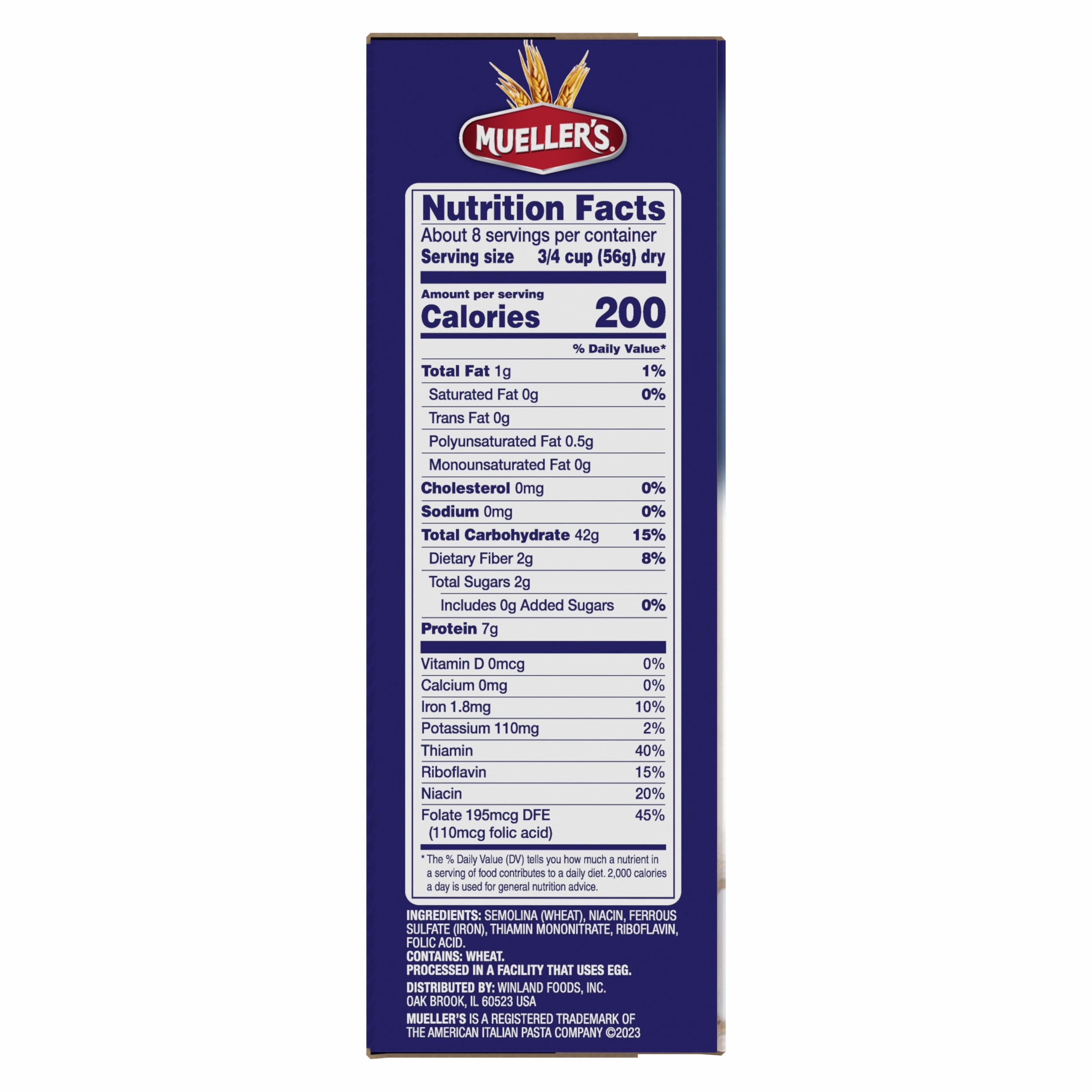 (4 pack) Mueller's Sodium-Free, Cholesterol-Free Large Sea Shells Pasta, 16 oz (Shelf-Stable)