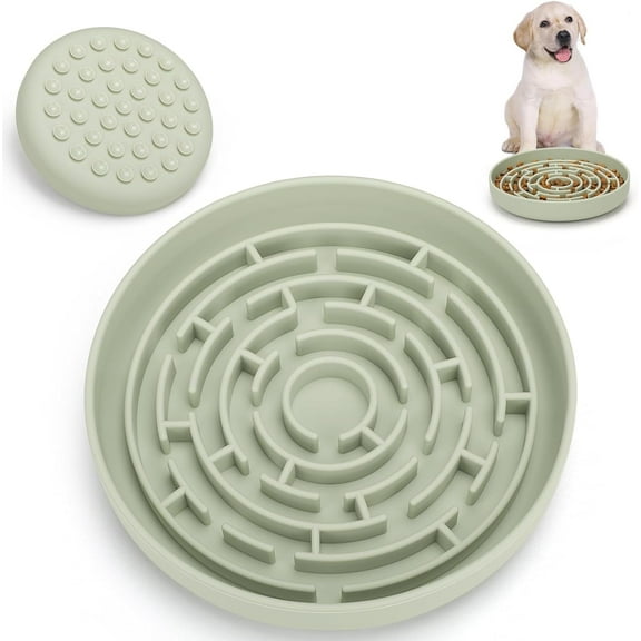 Jimin Slow Feeder Dog Bowls Silicone Maze Food Suction Bowl Feeders Dog Puzzle Lick Mat to Slow Down Eating for Medium Small Breed Size Dogs