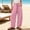Pink1, variant on Vrorvz Cotton Linen Pants for Womens Drawstring Elastic Waisted Pants Casual Loose Wide Leg Trousers with Pockets
