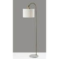 thumbnail image 3 of Adesso Meredith 59" 3-Way Marble & Antique Brass Task Floor Lamp with White Drum Shade, 3 of 5