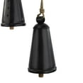 thumbnail image 4 of DecMode Tibetan Inspired Black Metal Conical Decorative Cow Bells with Jute Hanging Rope, 3 Count, 4 of 12
