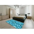 thumbnail image 5 of Ahgly Company Machine Washable Indoor Square Transitional Bright Turquoise Blue Area Rugs, 3' Square, 5 of 7