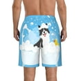 thumbnail image 3 of Bixox Men's Collie in Bathtub printing Casual Classic Fit Short Summer Beach Shorts, 3 of 6