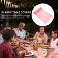 thumbnail image 4 of 1 Roll/20pcs Disposable Tablecloth Plastic Thin Film Table Covers Dinner Cloth Table Decor (Red, 180x180cm), 4 of 4