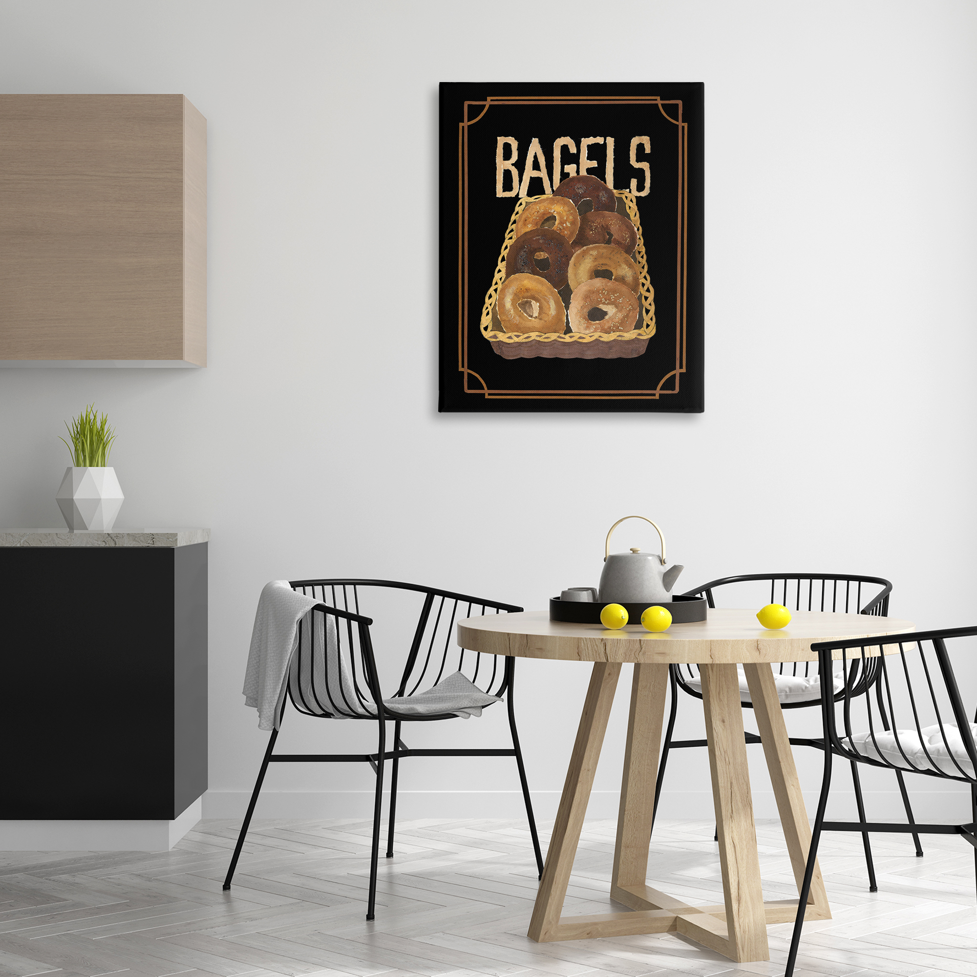 Stupell Industries Basket Of Bagels Food & Beverage Painting Gallery Wrapped Canvas Art Print Wall Art, 30 x 40