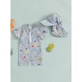 thumbnail image 2 of Suealasg Toddler Baby Boys Summer One Piece Swimsuit +Hat 3M 6M 12M 18M 24M 2T 3T Infant Boys Long Sleeve Turtle Print Swimwear Kids Boys Rash Guard Beach Bathing Suit, 2 of 7