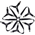 thumbnail image 1 of Tensor de sábana elástico ajustable de 6 lados con soportes de metal, tirantes cruzados para ropa de cama, apto para colchones redondos y cuadrados de todos los tamaños (3 compartimentos negros) oso de fresa  Hogar, 1 of 3