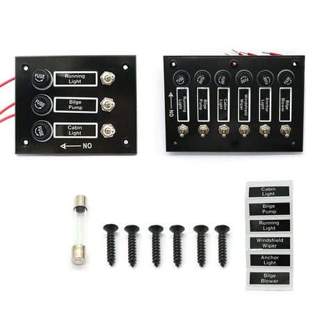 Gang Fuse Panel - Noroomaknet 3/6P Switch Panel with Fuses Bakelite Toggle ON-OFF Panel with Fuses Bakelite Toggle 12V Switch Panel with Fuses
