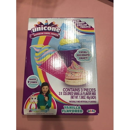 New Unicone Unicorn Rainbow Swirl Ice Cream Maker Refill Vanilla Mix Kit 9
