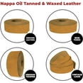 thumbnail image 4 of ELW 5-6 oz 2-2.4mm Nappa Oil tanned & Waxy Finish Leather Belt Grade Straps  Size: 1.5"x72" 3.8x183cm  Tobacco Brown Color  Full Grain Craftsman A/B Grade Natural Cowhide, DIY, Crafting, Strips, 4 of 7