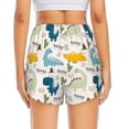 thumbnail image 3 of Picia Childish Dinosaur Pattern Women's 2 in 1 Athletic Running Shorts High Waisted Workout Casual Gym Sweat Shorts with Comfy Liner Zipper Pockets-Large, 3 of 9