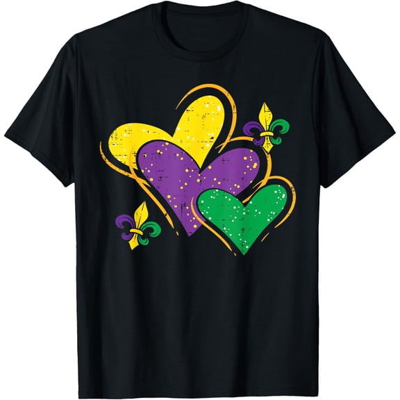 Mardi Gras Hearts Cute Outfit Women Girls Toddler T-Shirt Casual Short Sleeve Shirt