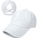 thumbnail image 5 of Gorra de béisbol con cola de caballo cruzada blanca para mujer, ajustable, con moño alto desordenado, de secado rápido, 5 of 5