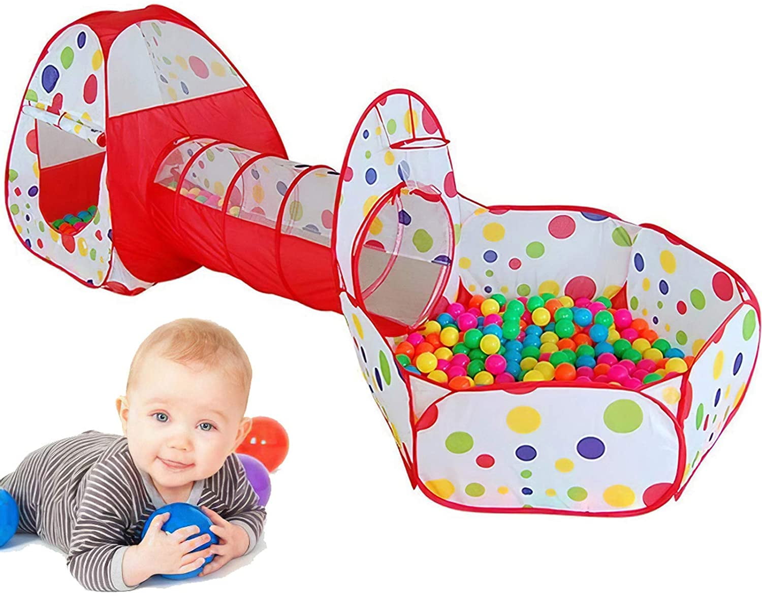 3in1 Kids Tent Crawling Toddlers Play House Baby Play Yard Tunnel Ball Pits Pool 