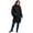 Black, variant on Women's Plus Size Detachable Fringe Scarf Coat