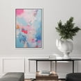 thumbnail image 2 of IDEA4WALL Framed Canvas Print Pink Baby Pastel Blue Landscape Abstract Geometric Wall Art Minimalism Decorative Colorful Mid-Century Illustration for Living Room, Bedroom - White 16"x24", 2 of 5