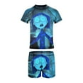 thumbnail image 5 of Coraline Boys Two Piece Swimsuit Kids Swimwear Set Short Sleeve Bathing Suit Trunks And Shirt, 5 of 7