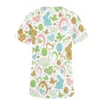 thumbnail image 4 of RKSTN Womens Scrub Tops Short Sleeve V-neck Plus Size Tops Bunny Easter Print Comfortable Soft Working Uniform Tops with Pockets, 4 of 4