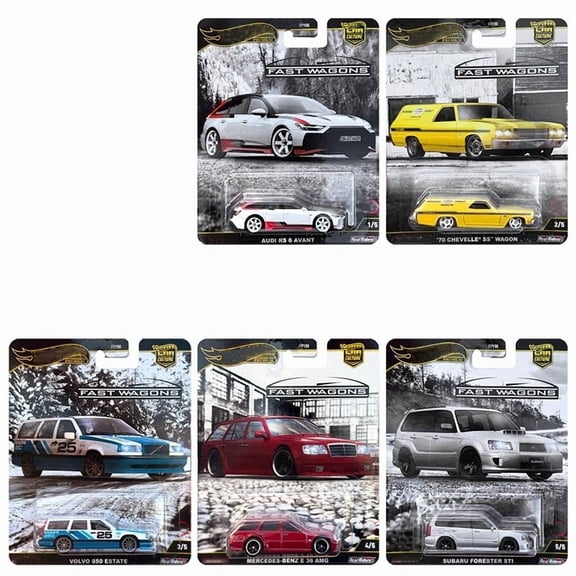 HW Premium Fast Wagons #1-5 Set of 5 Cars Car Culture FPY86