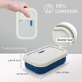 thumbnail image 2 of Enhanced Leak Proof Travel Case with Lid, Large Silicone Container for Traveling,Shampoo Bar Holder, Soap Dish with Draining Layer, Bar Soap Caddy (Offwhite & Blue), 2 of 7