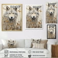thumbnail image 4 of Designart "Beige Wolf'S Minimal Expression" Animals Wolf Canvas Wall Art, 4 of 7