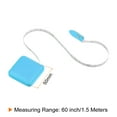 thumbnail image 2 of 2 Pack Square Retractable Measuring Tape 150cm/60-inch Soft Leather Case Tailors Tape Measure, Blue, 2 of 6