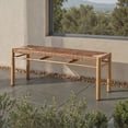 thumbnail image 2 of Safavieh Couture Romona Rattan Weaving Outdoor Bench, Natural, 2 of 11