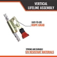 thumbnail image 4 of Malta Dynamics 25’ Vertical Lifeline Assembly – Fall Protection Rope, Fall Arrest System with Shock Absorber, Safety Rope and Positioning Device with 18” Extension Safety Lanyard, OSHA ANSI Compliant, 4 of 8