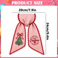 thumbnail image 3 of Lshn Christmas Wreath Sash, Red White Striped Wreath Bow Sash with Scalloped Edge, Embroidered Monogram Initial Xmas Tree Wreath Ribbon for Front Door, Farmhouse Home Indoor Outdoor Decor, 3 of 4