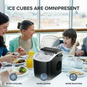 Havato Countertop Ice Maker, 9 Bullet Ice Cubes in 6 Mins, 26lbs/24H, w/ Scoop & Basket, Matte Black