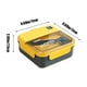 thumbnail image 3 of Plastic Bento Lunch Box Microwave Safe | Portable Food Container for Office | Geometric Window Pane Design | Super Large Capacity | Dual Compartments | 1 Pc | Blue Green | 6.69x6.69x2.95in, 3 of 6