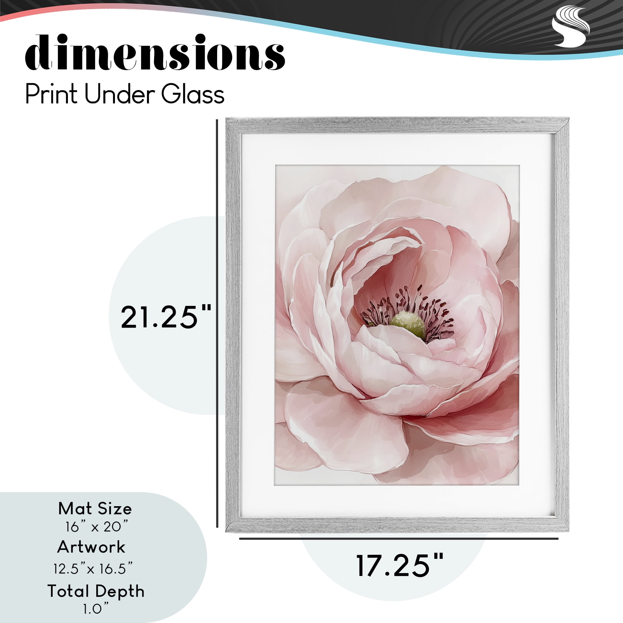 Fresh Rosy Close Up Petals Gray Framed Print Under Glass, design by Christine Simpson Art