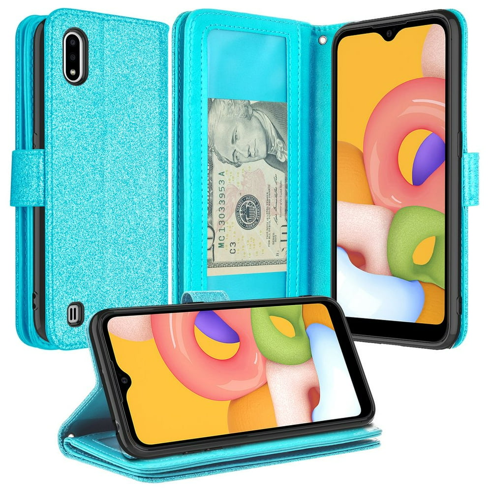 Samsung Galaxy A01 Case Leather Wallet Phone Case Kickstand Cute Girls