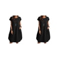 thumbnail image 4 of Sonducket Vestido de poliéster para mujer, sin mangas, informal, de verano, transpirable, cuello , bolsillo doble, vestidos de moda para niñas Type9 NO9, 4 of 6