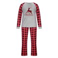thumbnail image 2 of Odeerbi Christmas Pajamas for Family Plaid Holiday Long Sleeve Family Christmas Pajamas Matching Sets Dad Fashion Plaid Print Blouse Tops Pants Sleepwear Xmas Family Matching PJs Set Gray, 2 of 4