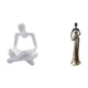 thumbnail image 1 of Estatua de pensadora tribal abstracta creativa, escultura artesanal para sala de estar, chimenea, gabinete, adorno de escritorio, decoración del hogar, 1 of 8