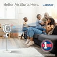 thumbnail image 4 of Lasko Whirlwind 7” 24-Speed Orbital Motion 25ft/s Airflow Remote Control Pedestal Fan, APDC301, 4 of 24