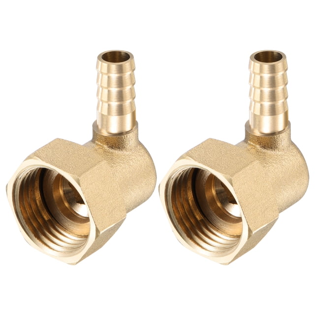 Unique Bargains 8mm Barbelé x G1/2 Femelle Filet Écrou Pivotant Laiton Tuyau Raccord Coude 2 Comte